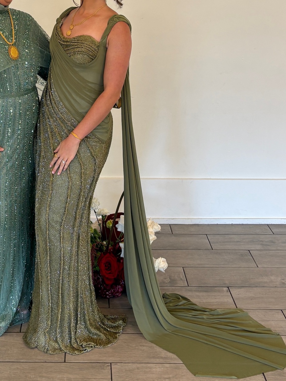 Valdrin Sahiti olive dress